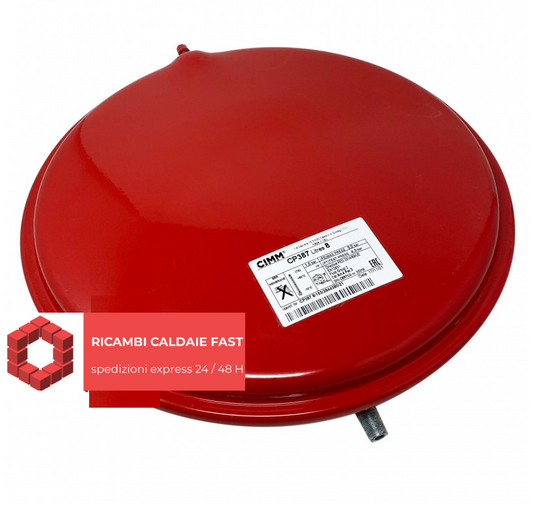 vaso espansione rosso rotondo 8 litri con 2 attacchi compatibile caldaie Baxi