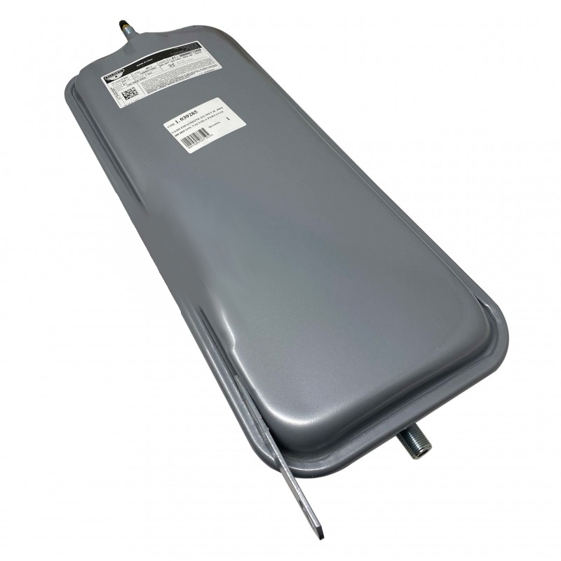 vaso di espansione grigio rettangolare 490 mm x 20 mm con attacco