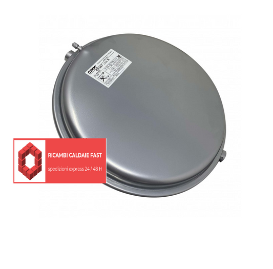 vaso espansione rotondo 8 litri per caldaie immergas di colore grigio
