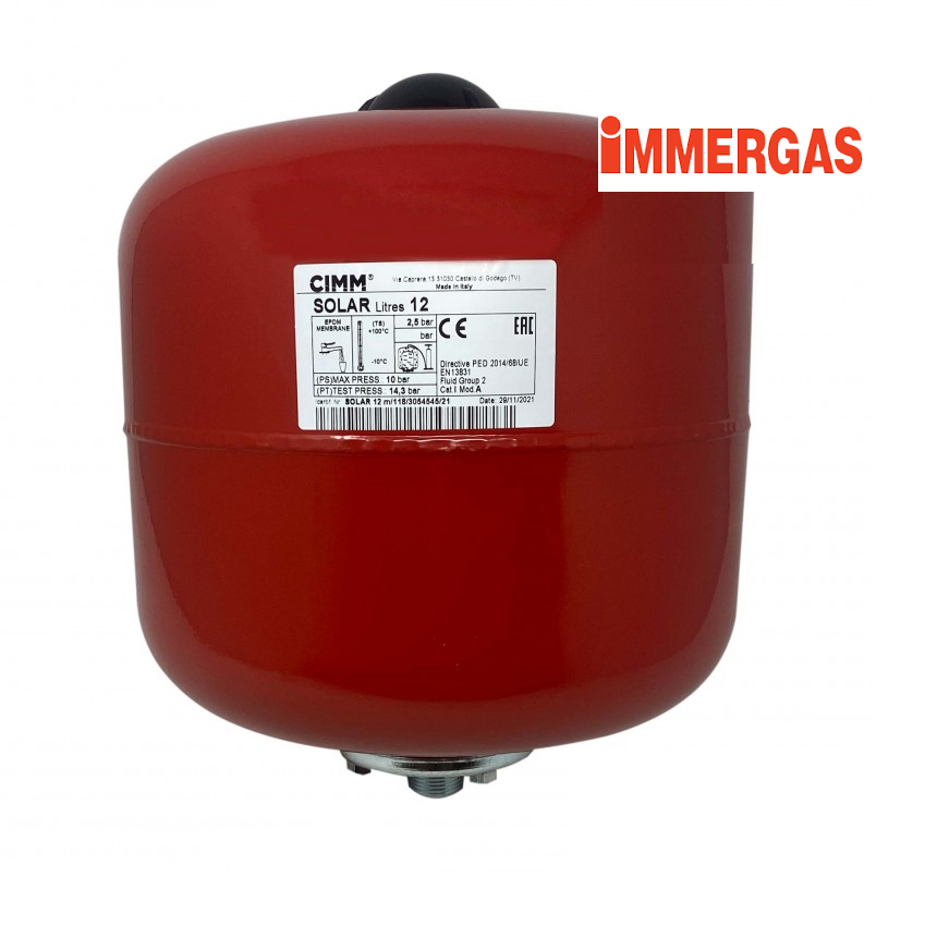 vaso espansione rosso 12 litri