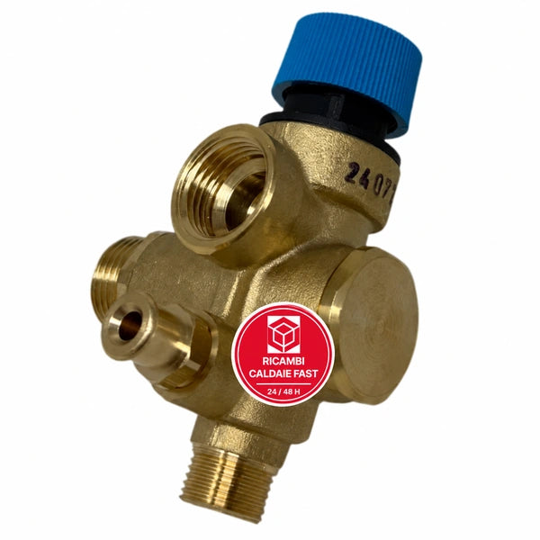 Gruppo collettore entrata fredda Immergas con valvola di sicurezza per Victrix Zeus, Zeus Superior e Avio Maior Copia