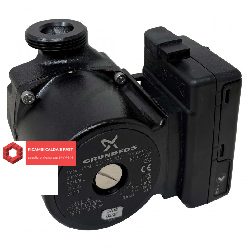 Pompa circolatore Grundfos UPML 25-105 per caldaie , interasse 130 mm