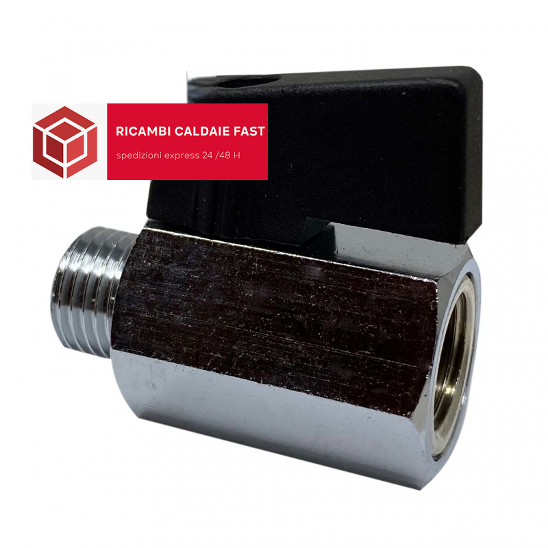 Rubinetto a sfera 1/4 maschio femmina per carico caldaia lunghezza 38 mm