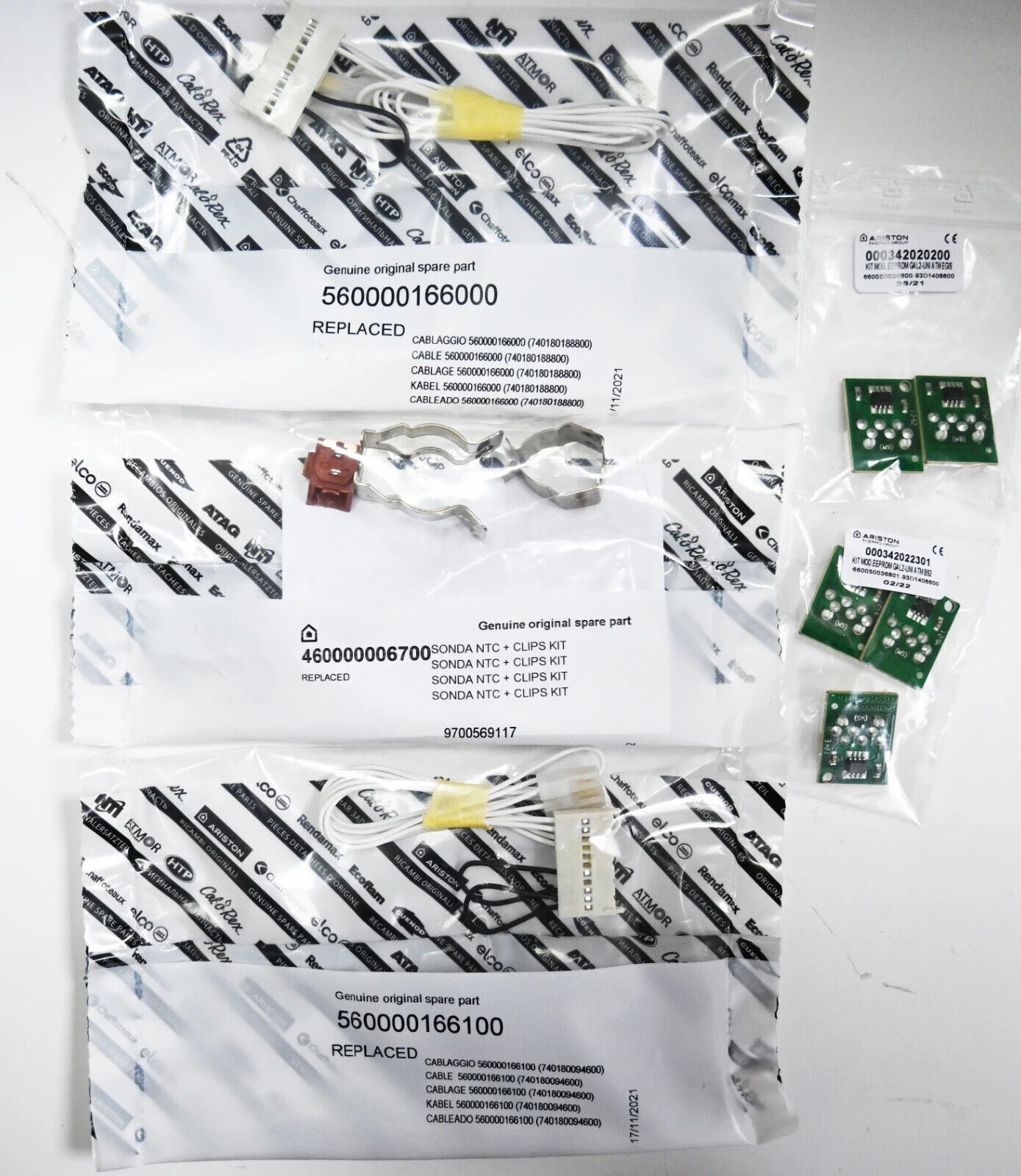 Cablaccio 560000166000 SONDA NTC CON KIT CLIPS 460000006700 CABLAGGIO 560000166100 KITGAL2-UNI ATM EGIS 000342020200 KIT GAL2 UNI ATM8S2 000342022301