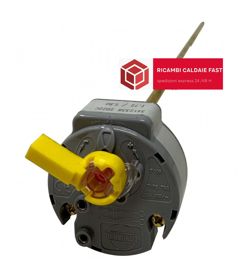 Termostato Ariston 65119701 per scaldabagni Blu R, Bluker, Pro R (ex 65115419).