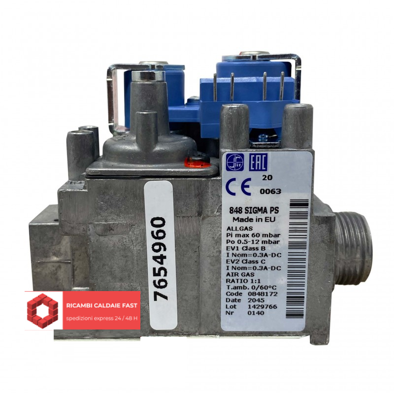 Valvola gas 848 originale Baxi Evolution Prime cod. 7219221