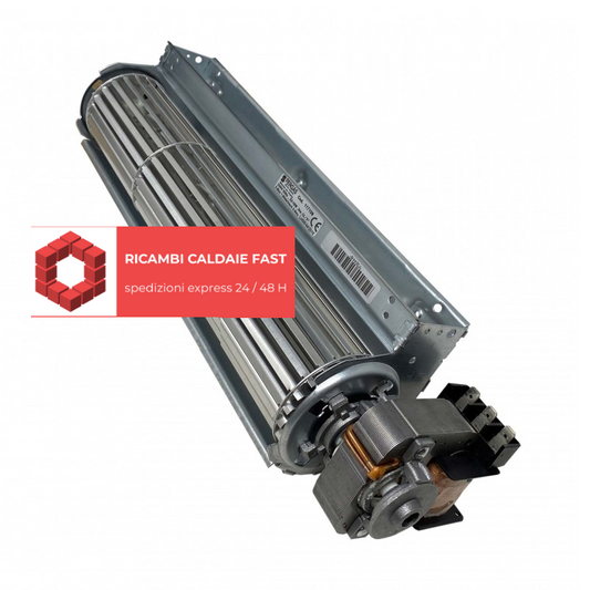 ventilatore tangenziale grigio con motore a 2 velocità lungo 30 cm