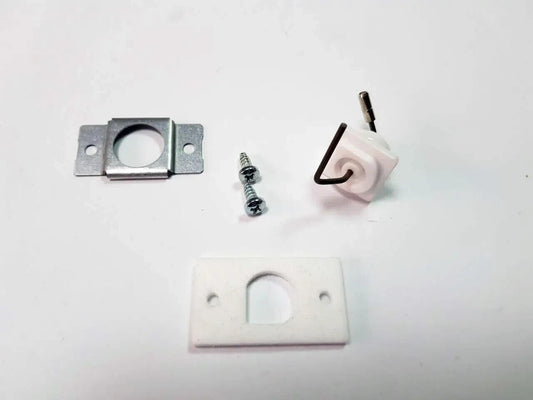 candeletta bianca con viti e staffe