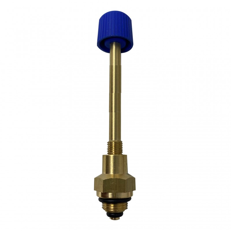 RUBINETTO LUNGO OTTONE CON MANOPOLA BLU