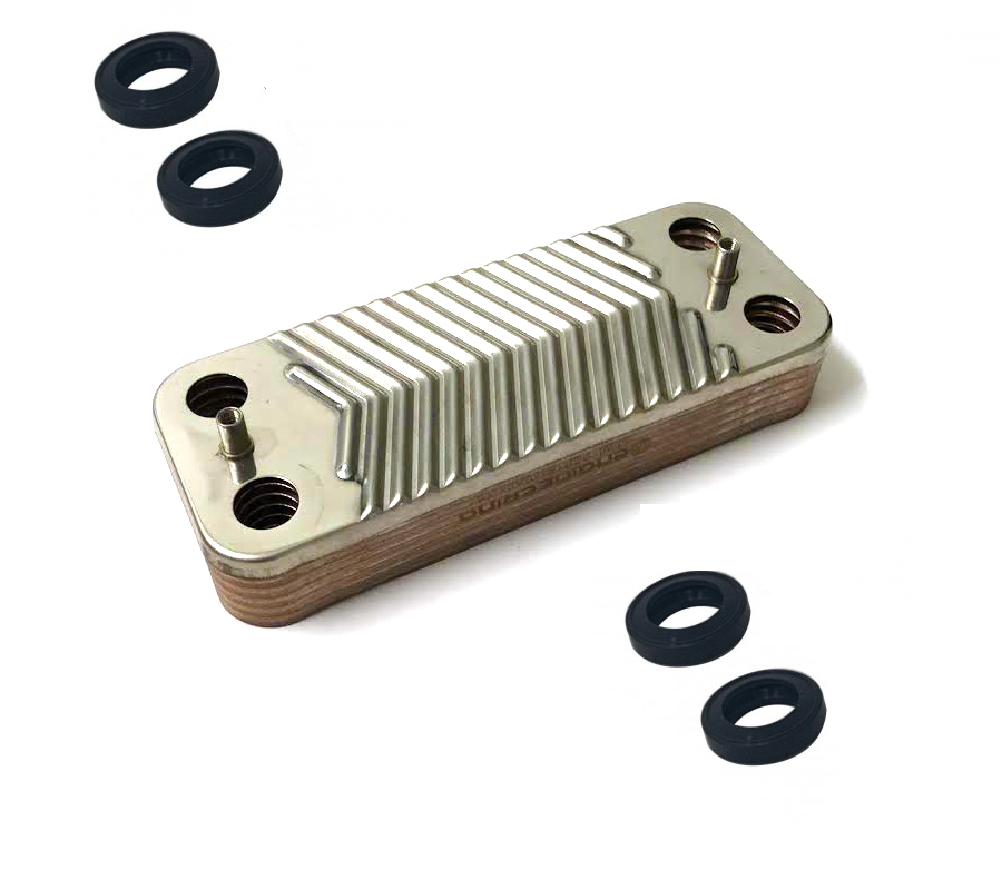 scambiatore rettangolare grigio con guarnizioni nere