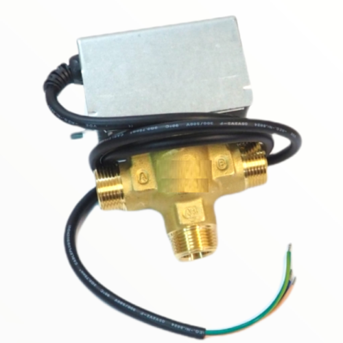 valvola tre vie color ottone con cablaggio