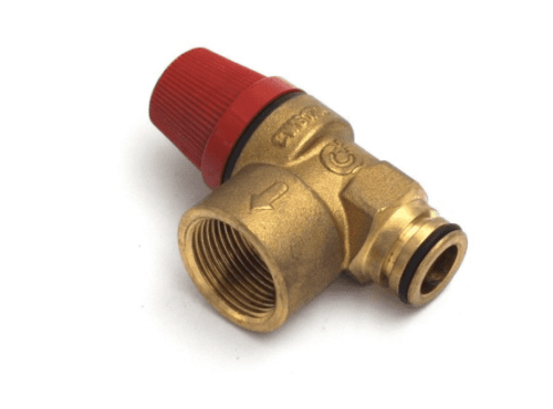 valvola di sicurezza ottone con manopola rossa