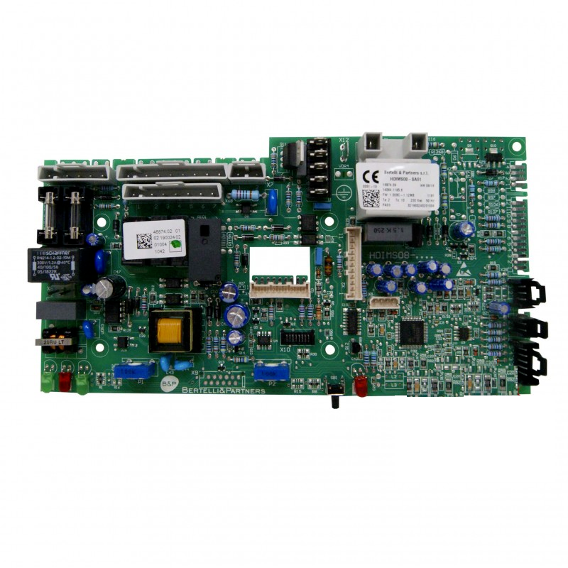 scheda elettronica verde B&P voltaggio 230 V con frequenza 50/60 hz