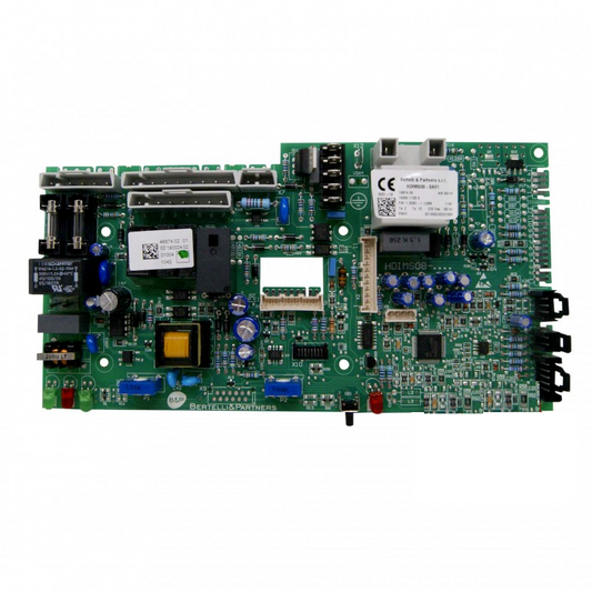 scheda elettronica verde B&P voltaggio 230 V con frequenza 50/60 hz
