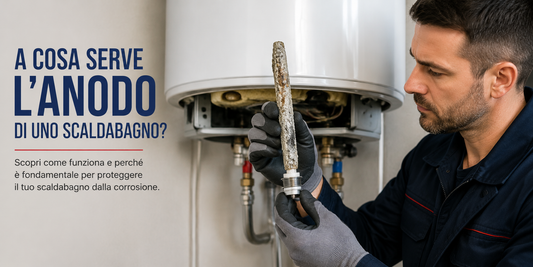 Anodo dello scaldabagno estratto dal boiler durante un controllo del suo funzionamento e della protezione del serbatoio