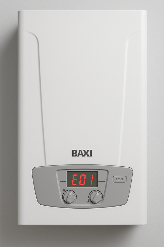 Caldaia Baxi Luna 3 Comfort 240 con codice errore E01 sul display