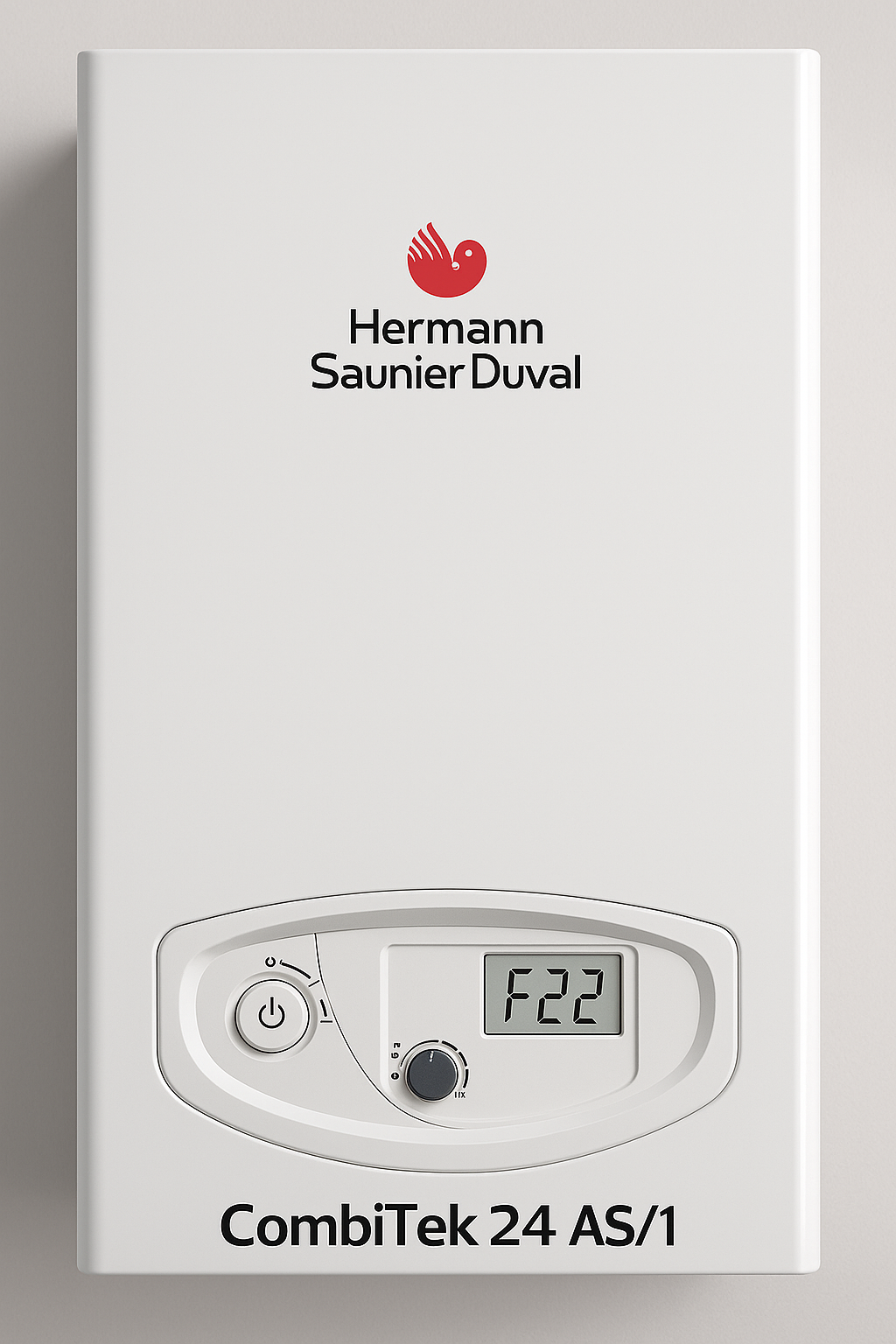 Caldaia Hermann Saunier Duval CombiTek 24 AS/1 con errore F22 sul display digitale