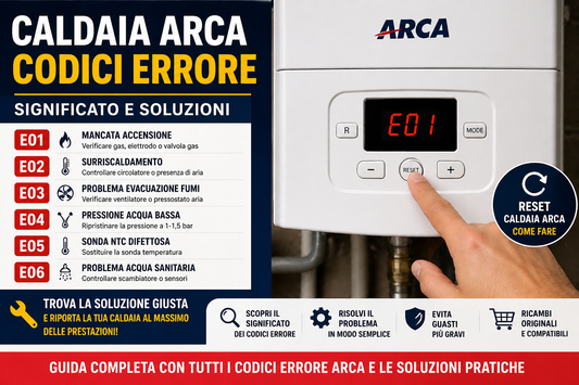 Codici errore caldaia Arca E01 E02 E03 E04 soluzioni e reset