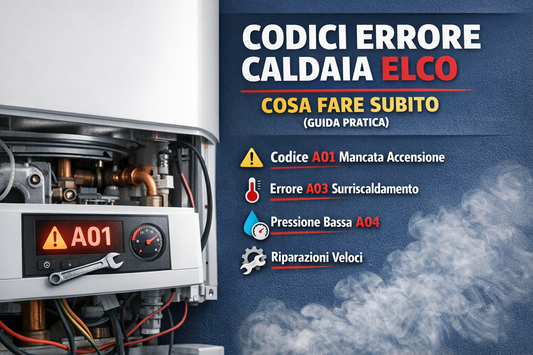Display caldaia Elco con errori A01 A03 A04 e guida su cosa fare subito
