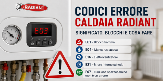 Codici errore caldaia Radiant: significato, blocchi e cosa fare