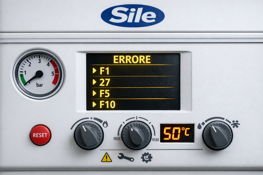 Codici errore caldaia Sile display con errore F1 F5 F10 e pressione impianto