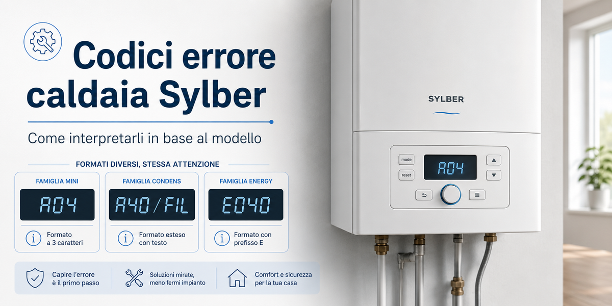 Codici errore caldaia Sylber per Area Condensing, Style e Linea K