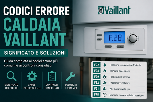 odici errore caldaia Vaillant con display F28 e guida al significato delle principali anomalie