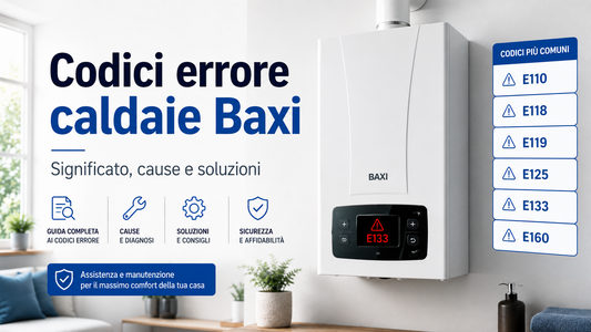 Codici errore caldaie Baxi con cause, significato e soluzioni ai principali guasti
