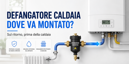 Defangatore caldaia montato sul tubo di ritorno prima della caldaia