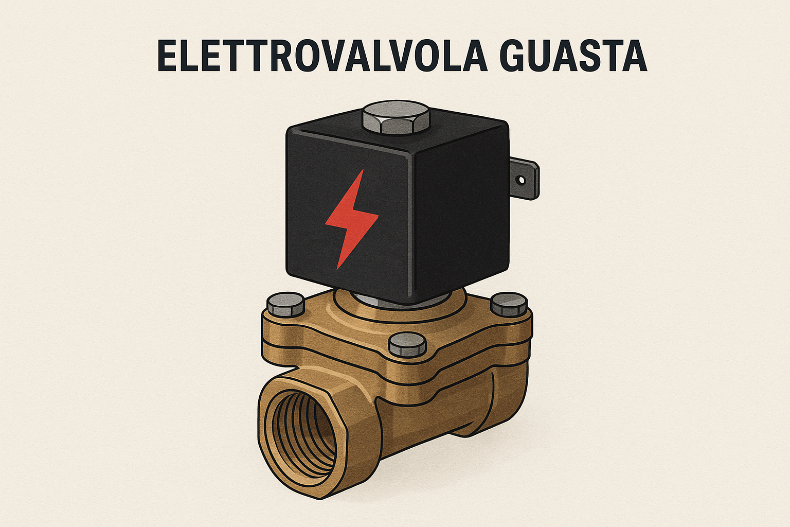 Elettrovalvola guasta per caldaia con segni di usura