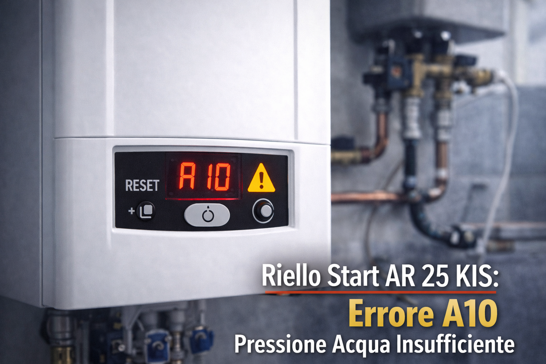Caldaia Riello Start AR 25 KIS con errore A10 pressione acqua insufficiente sul display