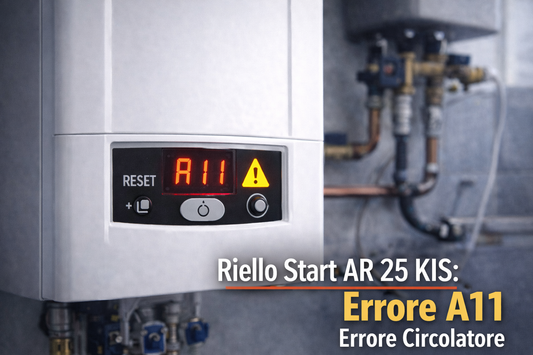 Caldaia Riello Start AR 25 KIS con errore A11 circolatore visualizzato sul display