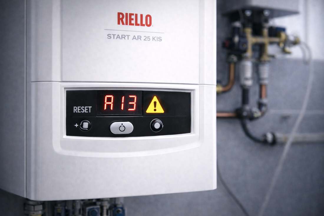 Caldaia Riello Start AR 25 KIS con errore A13 sovratemperatura mandata sul display