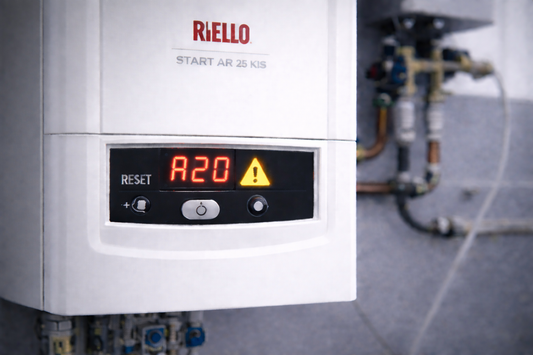 Caldaia Riello Start AR 25 KIS con errore A20 anomalia sicurezza generica sul display