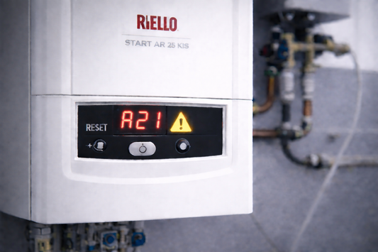 Caldaia Riello Start AR 25 KIS con errore A21 sonda esterna visualizzato sul display