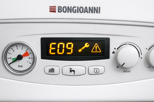 Errore E09 caldaia Bongioanni Linea CSI display