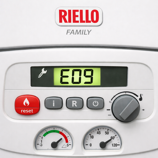 Errore E09 sul display della caldaia Riello Family problema scheda elettronica