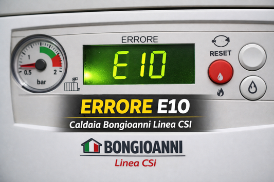 Display caldaia Bongioanni Linea CSI con errore E10