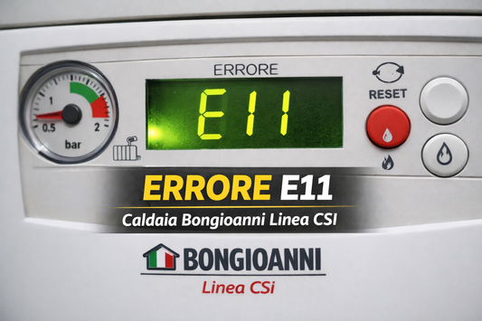 Display caldaia Bongioanni Linea CSI con codice errore E11