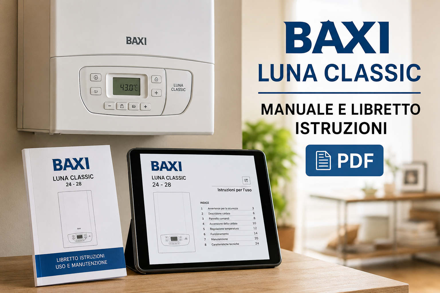 Manuale e libretto istruzioni caldaia Baxi Luna Classic PDF originale