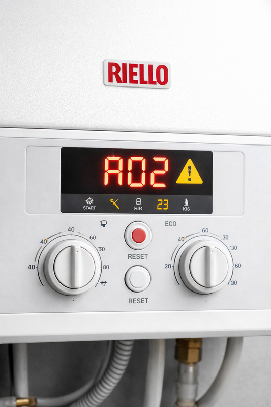 Caldaia Riello Start AR 25 KIS con errore A02 surriscaldamento sul display