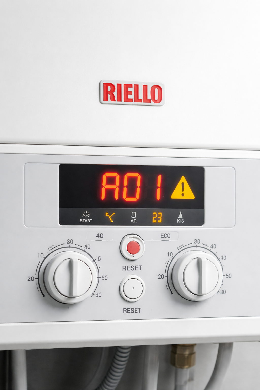 Riello Start AR 25 KIS in errore A01 sul display con blocco fiamma