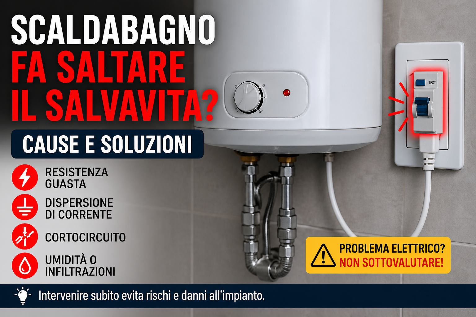 Perché scaldabagno fa saltare salvavita dispersione corrente e cortocircuito