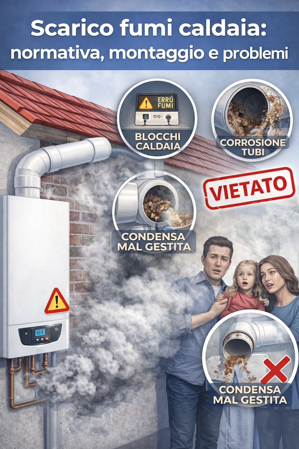 Problemi nello scarico fumi della caldaia a gas e a condensazione