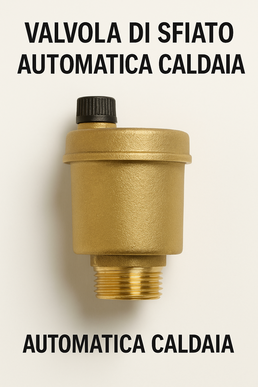 Valvola di sfiato automatica caldaia in ottone con tappo nero
