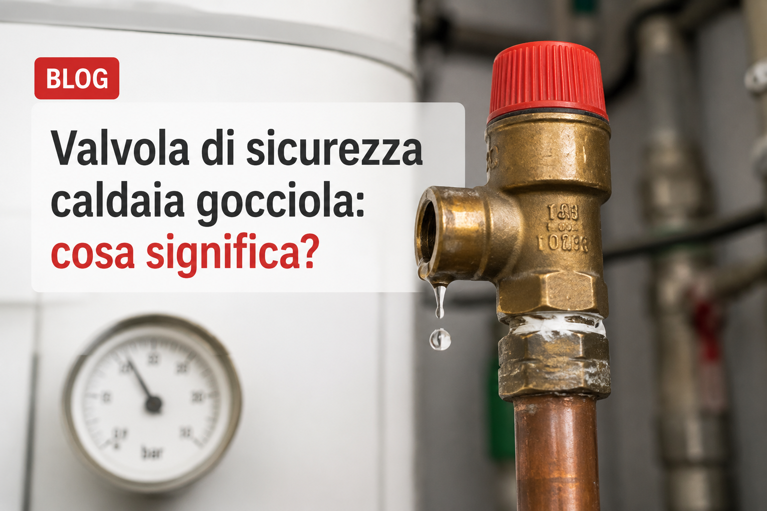 Valvola di sicurezza della caldaia che gocciola con perdita d'acqua: guida su cosa significa e quando controllare il componente.