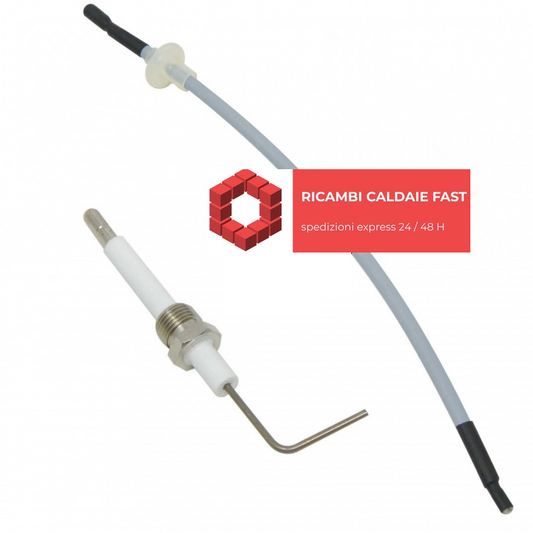 Elettrodi grigi di accensione e rilevazione per scaldabagni Riello