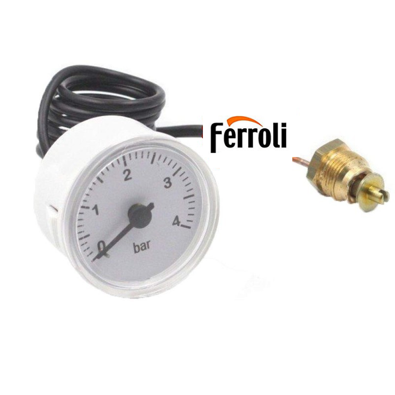 idrometro bianco con diametro 40 mm per caldaie Ferroli 39806330 