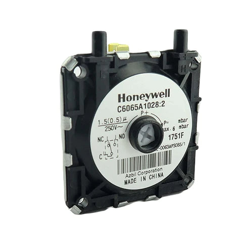 pressostato fumi honeywell nero con attacchi per tubo 
