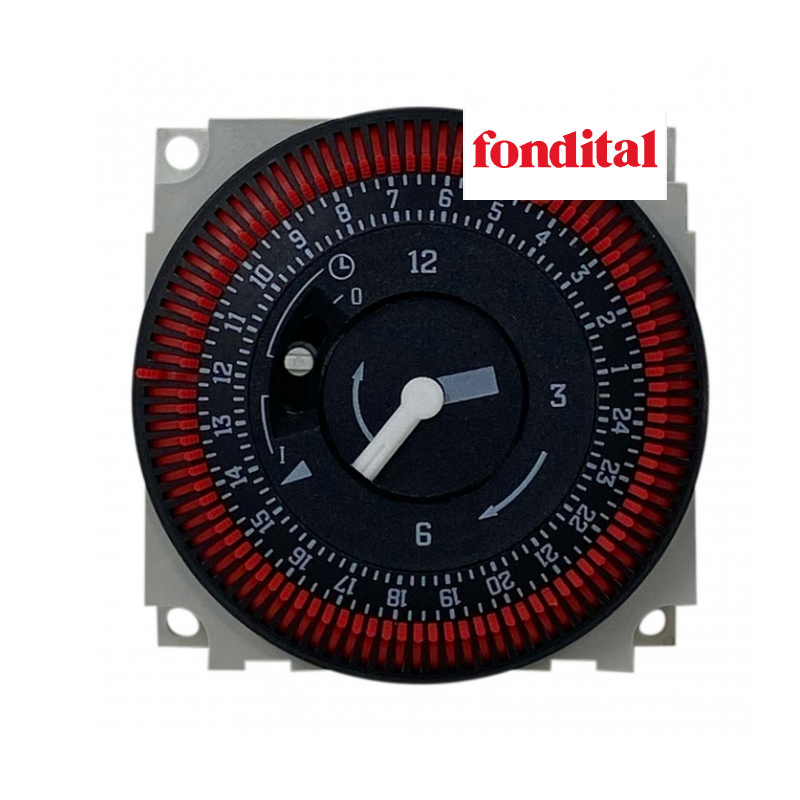 orologio giornaliero rotondo rosso e nero